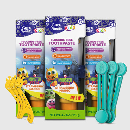 Kids Toothpaste with Xylitol & Hydroxyapatite, Strawberry Mango – 4.2 oz – 3 Pack