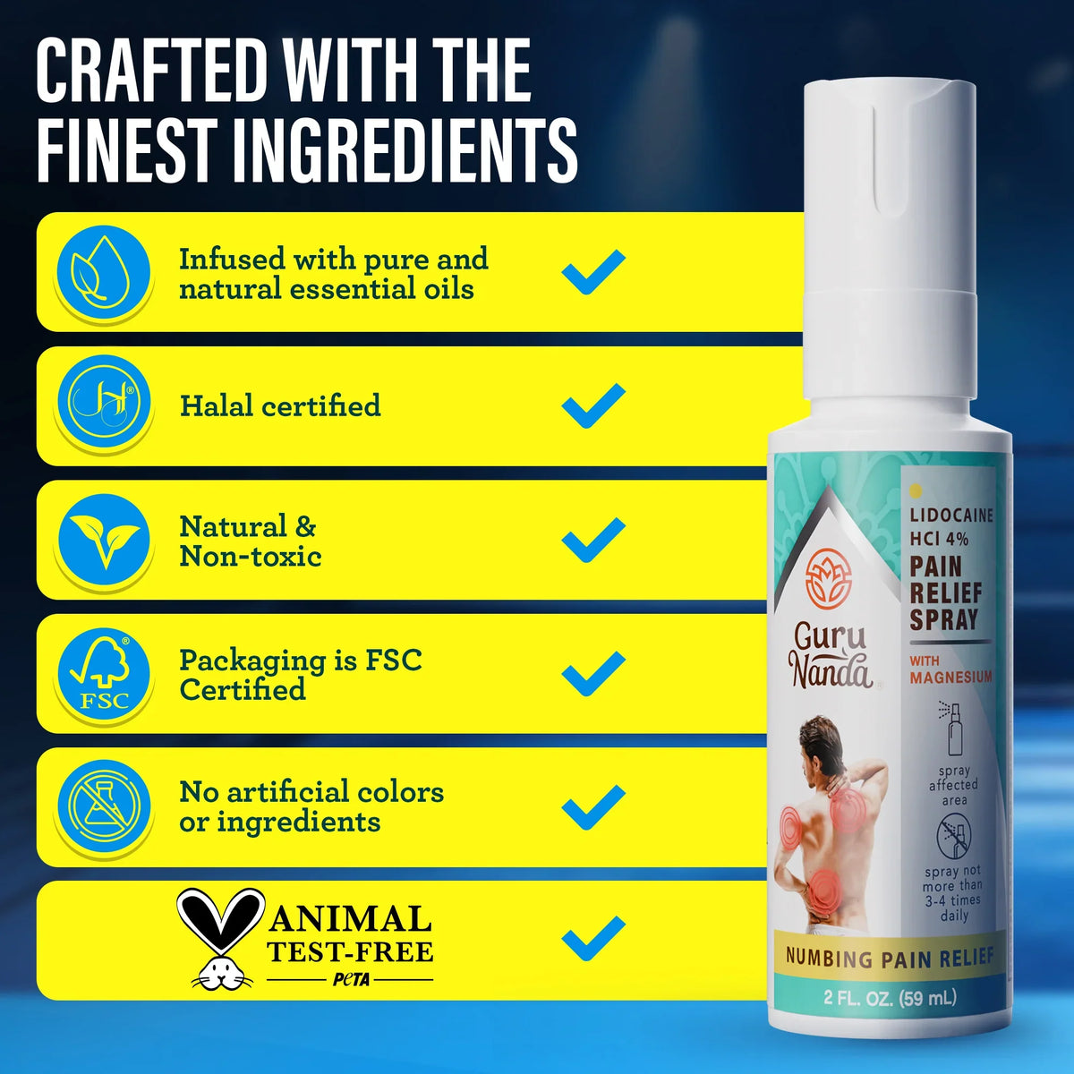 Lidocaine Pain Relief Spray with Magnesium