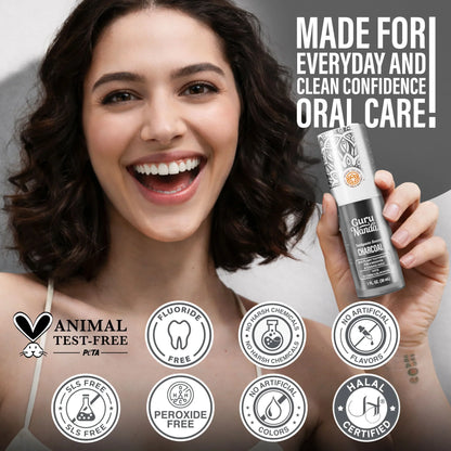 Charcoal Toothpaste Booster with 5% Charcoal Powder – 1 fl oz