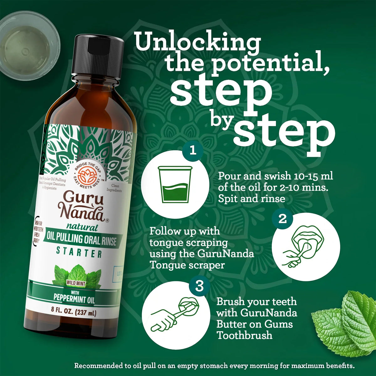 Coconut & Peppermint Oil Pulling, Starter Kit – 8 fl. oz.