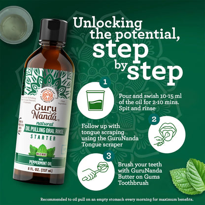 Coconut & Peppermint Oil Pulling, Starter Kit – 8 fl. oz.
