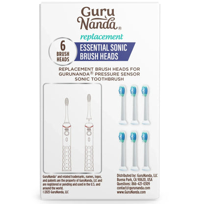 Pressure Sensor Sonic Replacement Brush Heads – 6 Pack