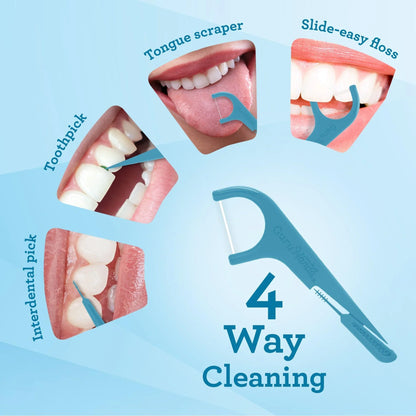Quad Clean Floss Picks 4-in-1