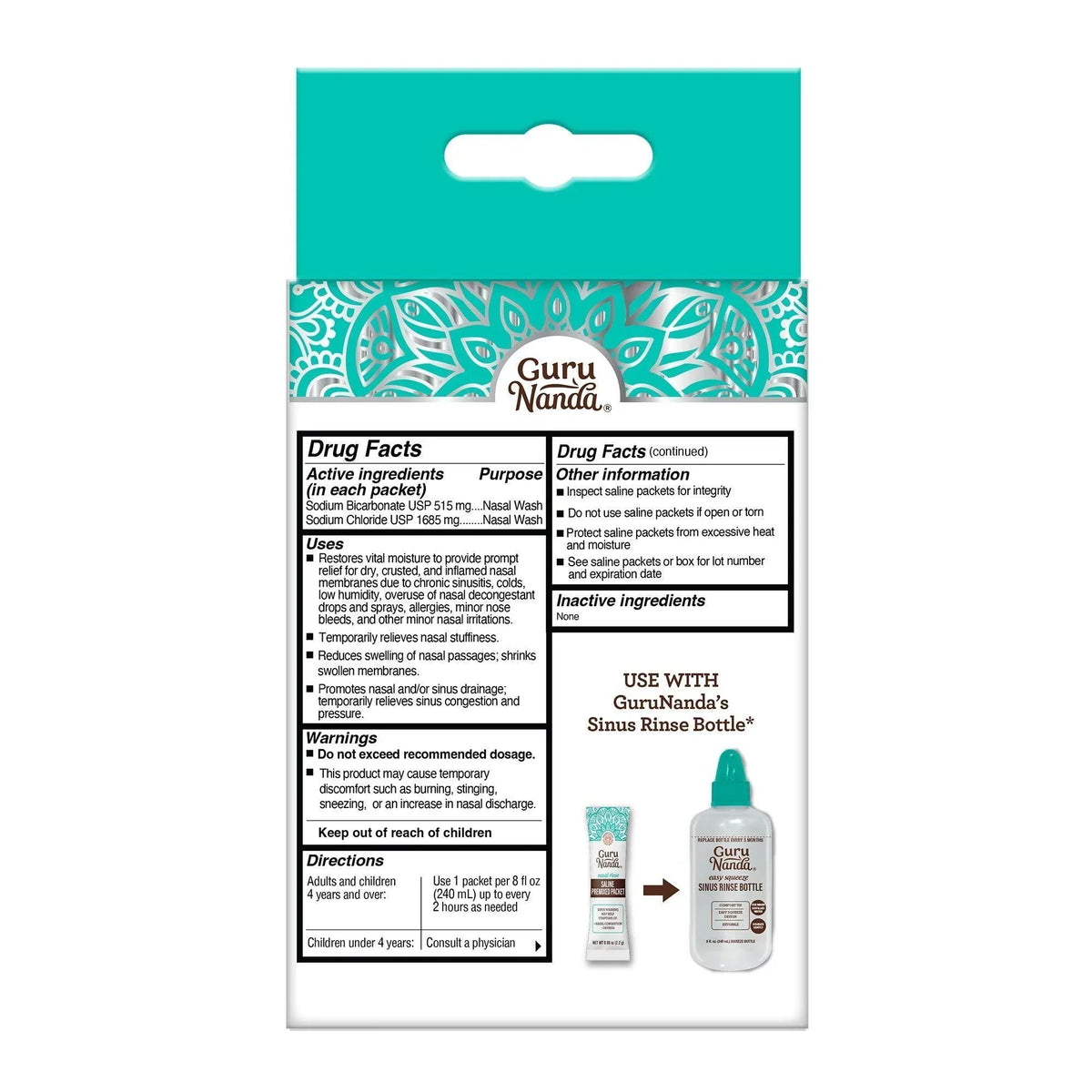 Premixed Saline Packets - 192 Count