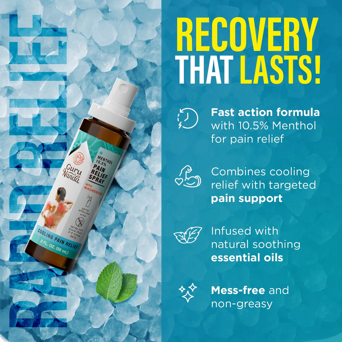 Menthol with Magnesium Cooling Pain Relief Spray - 2 oz