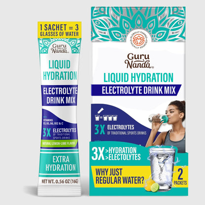 Liquid Hydration Electrolyte Drink Mix, Lemon Lime – 2 Count