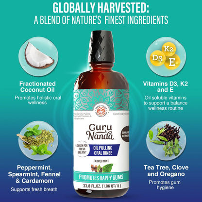 Farmed Mint Oil Pulling with 7 Essential Oils & Vitamins D3, E & K2