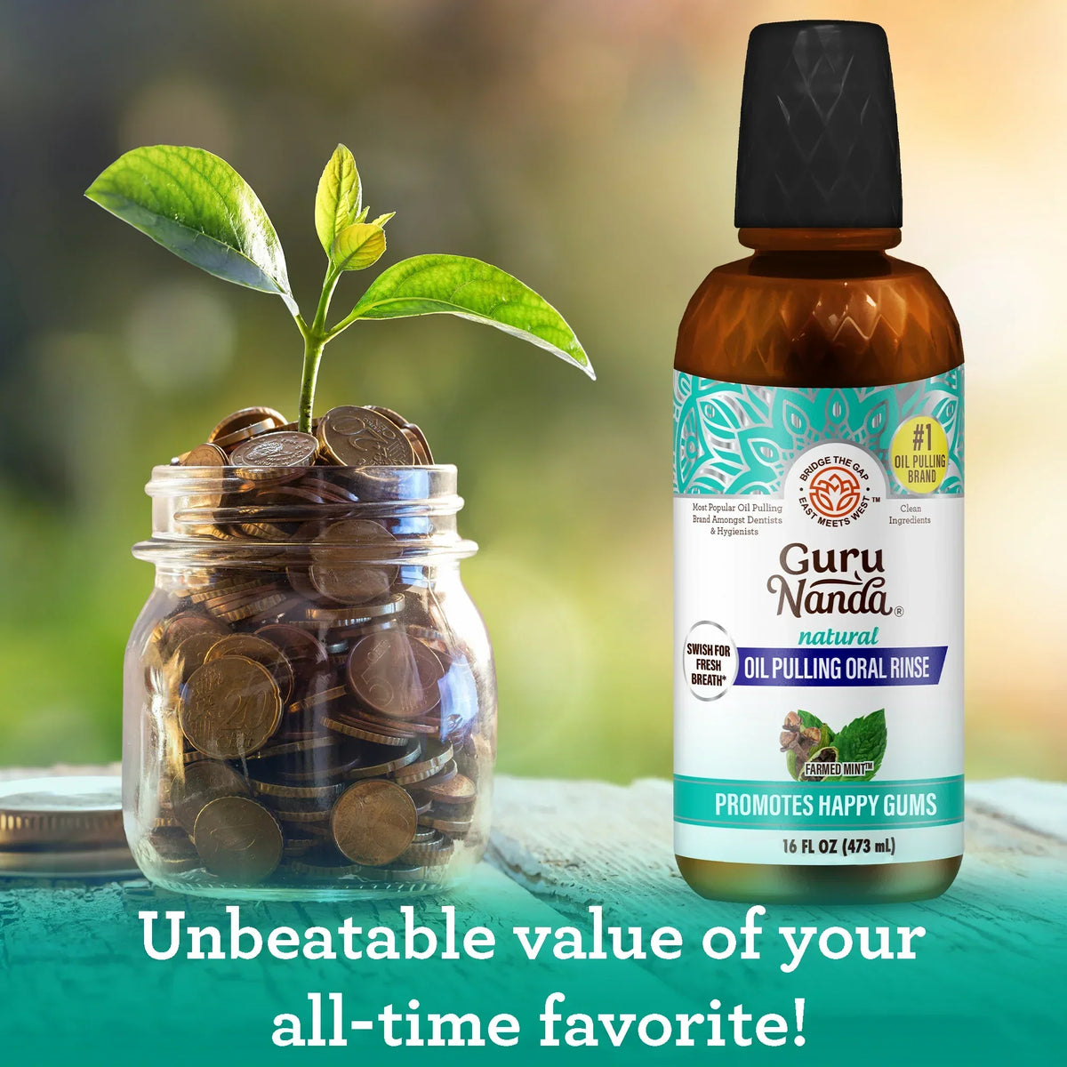 Farmed Mint Oil Pulling with 7 Essential Oils & Vitamins D3, E & K2