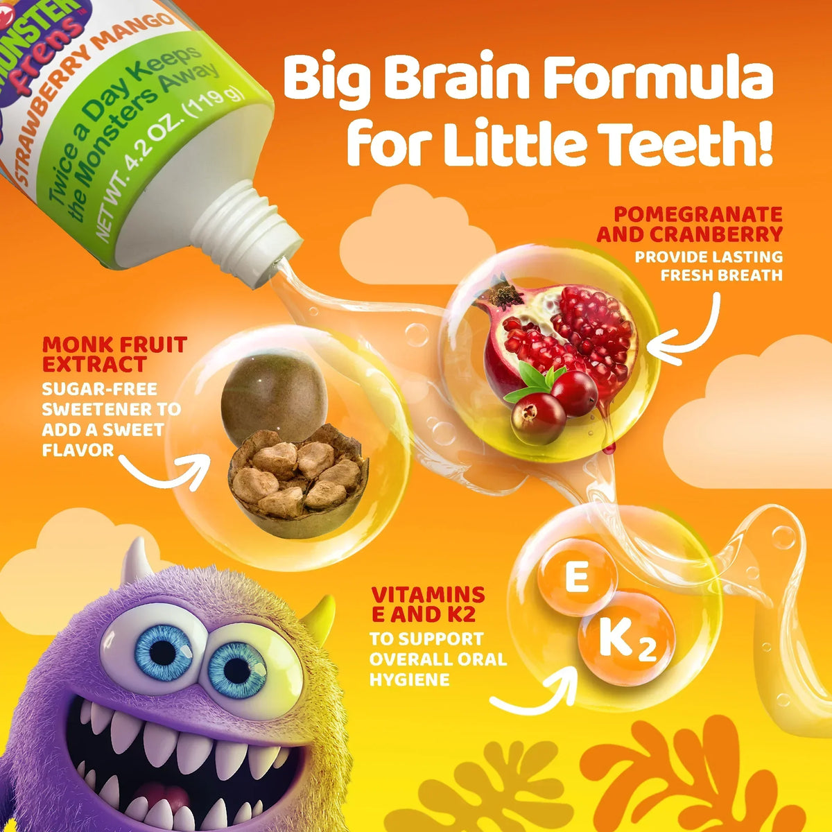 Kids Toothpaste with Xylitol & Hydroxyapatite, Strawberry Mango – 4.2 oz