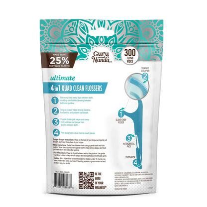 Quad Clean Floss Picks 4-in-1