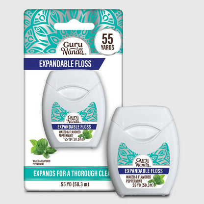 Peppermint Flavored Expandable Dental Floss – 55 Yards
