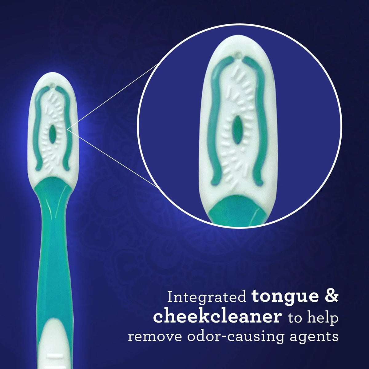Multi-Action Toothbrush with Tongue Cleaner – 8 Pack