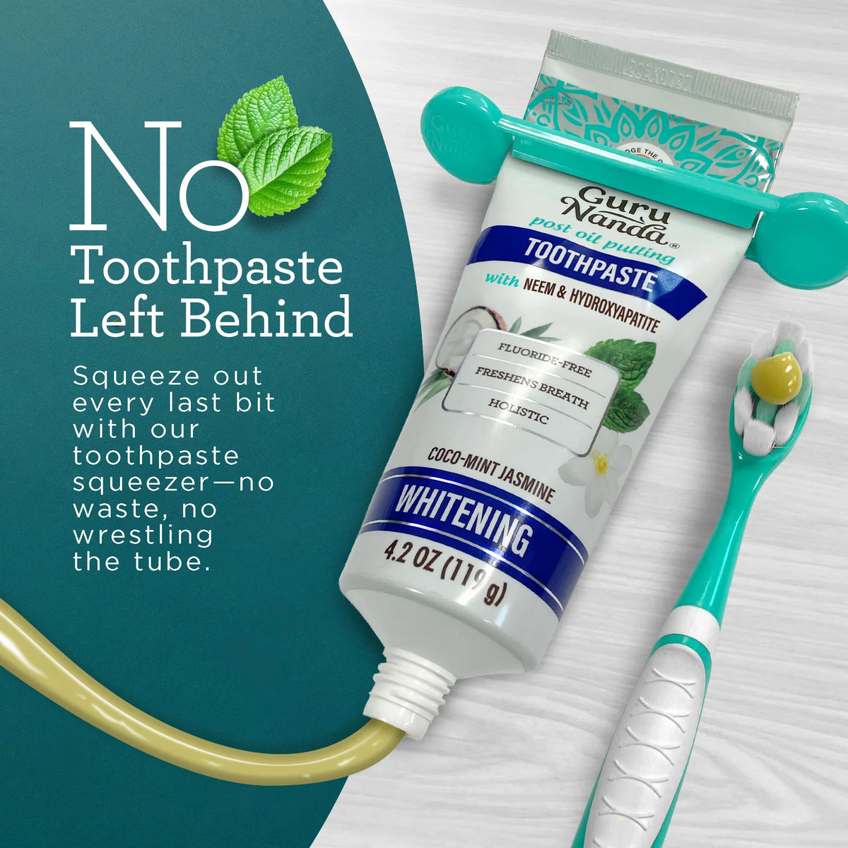 Hydroxyapatite & Neem Whitening Toothpaste, Fluoride Free – 4.2 oz